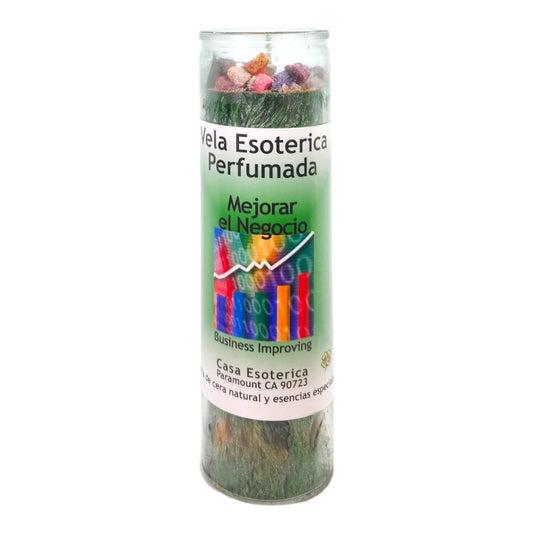 Business IMPROVING-Palm Wax Spiritual Intention Spell Candle-[Green] | Vela CASA ESOTERICA PERFUMADA