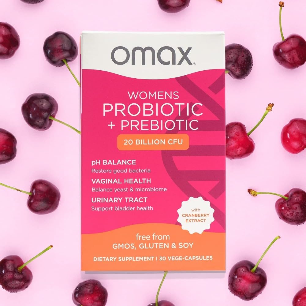 2 Pack Omax Prebiotics & Probiotics for Women, pH Balance, Vaginal Health, Urinary Tract, Yeast Omax3