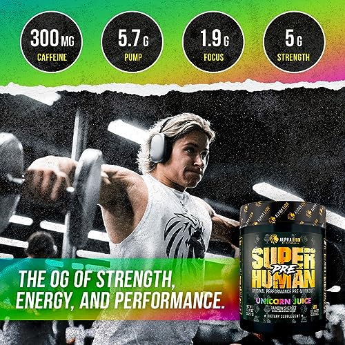 ALPHA LION Superhuman Pre Workout Powder, Beta Alanine, L-Taurine & Tri-Source ALPHA LION