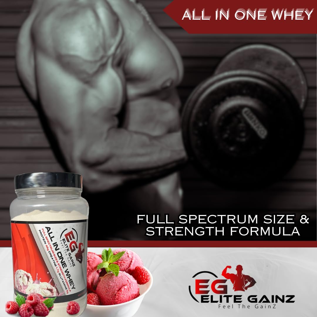 All in One Whey Fuel Your Strength All-in-One Muscle Builder Whey Protein Shake, with 45g Protein Elite Gainz