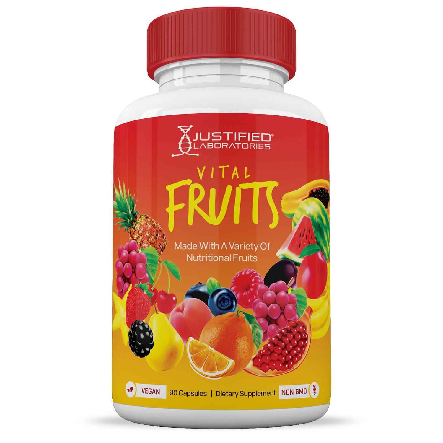 (6 Pack) Vital Fruits and Veggies Supplement Whole Food Red & Green Superfoods Justified Laboratories