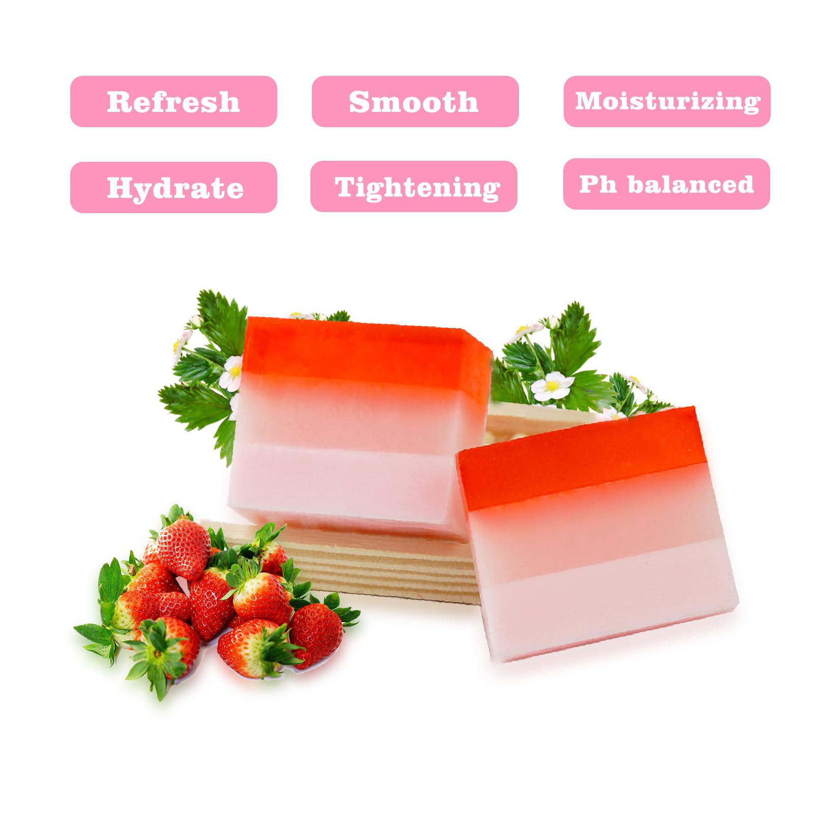 2Pcs Strawberry Yoni Bars and Yoni Oil Set for Feminine Wash, Yoni Wash for Cleanse Vaginal Balance PH tovaginsh