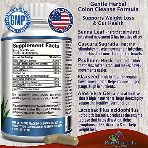 YUMMYVITE 15 Day Colon Cleanse and Detox, Herbal Detox Formula, Supports Weight YUMMYVITE