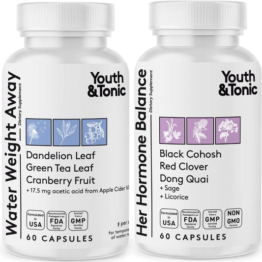 Youth & Tonic Women Water Weight Loss Pills for Hormonal Changes and Fluid Retention During PMS