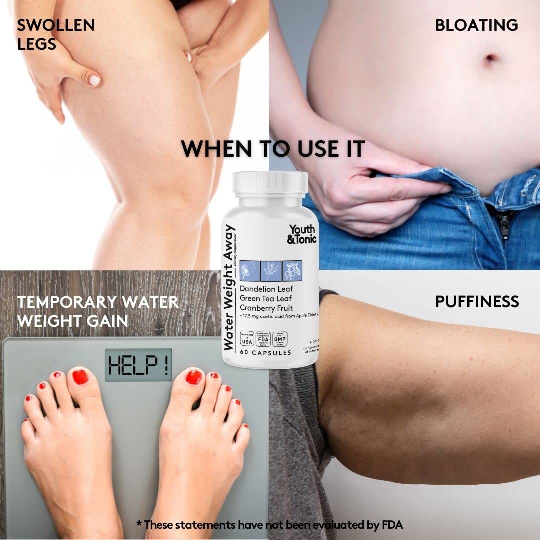 Youth & Tonic Women Water Weight Loss Pills for Hormonal Changes and Fluid Retention During PMS