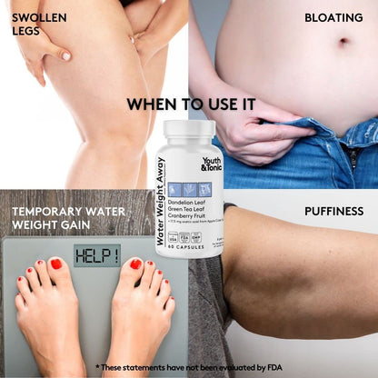 Youth & Tonic Women Water Weight Loss Pills for Hormonal Changes and Fluid Retention During PMS