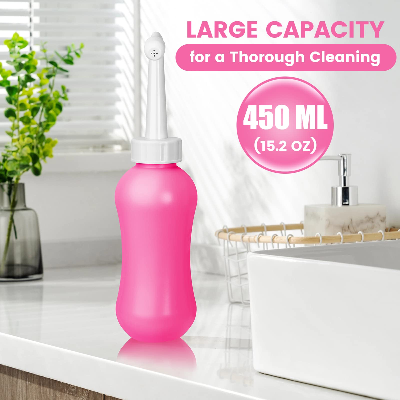 450ML(15.2 OZ) Peri Bottle for Postpartum Care 2 Pack, Portable Travel Bidet for Women, Upside Down VicnKioH