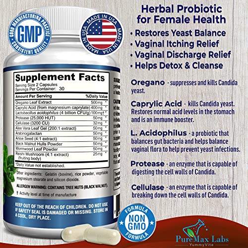 YUMMYVITE Balance Complex for Women - for Vaginal Health, Herbal Detox & Cleanse