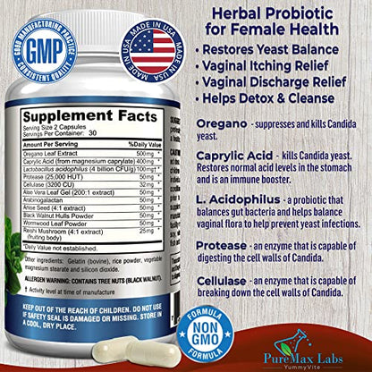 YUMMYVITE Balance Complex for Women - for Vaginal Health, Herbal Detox & Cleanse