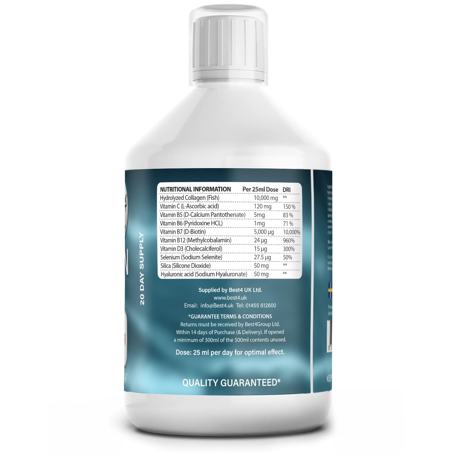 4 Pack Marine Collagen 2.2 Liquid 10000mg Sugar Free Ready to Drink Berry Flavour Best4Group