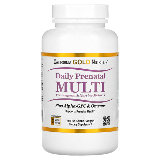 California Gold Nutrition Prenatal MultiVitamin, 60 Fish Gelatin Softgel