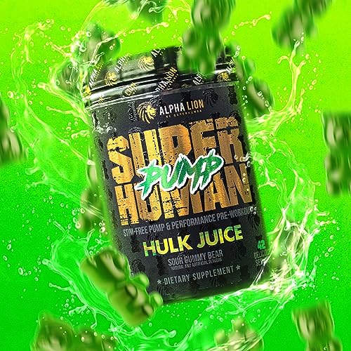ALPHA LION Superhuman Pump Pre Workout Powder, Nootropic Caffeine & Stim Free ALPHA LION