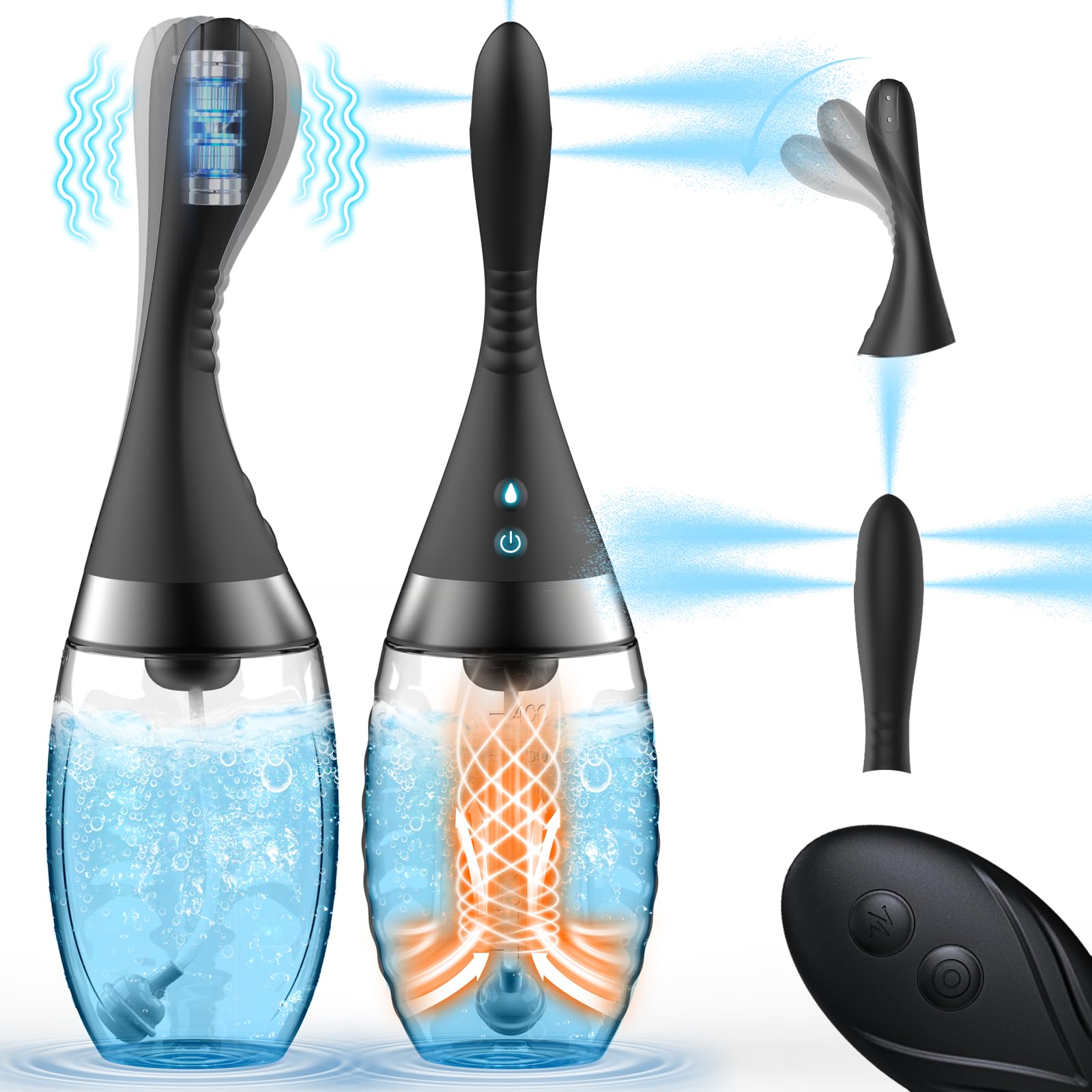 15oz Electric Enema Bulb -Remote Anal Douche, 3 Enema Speeds,Bendable Enema Douche 