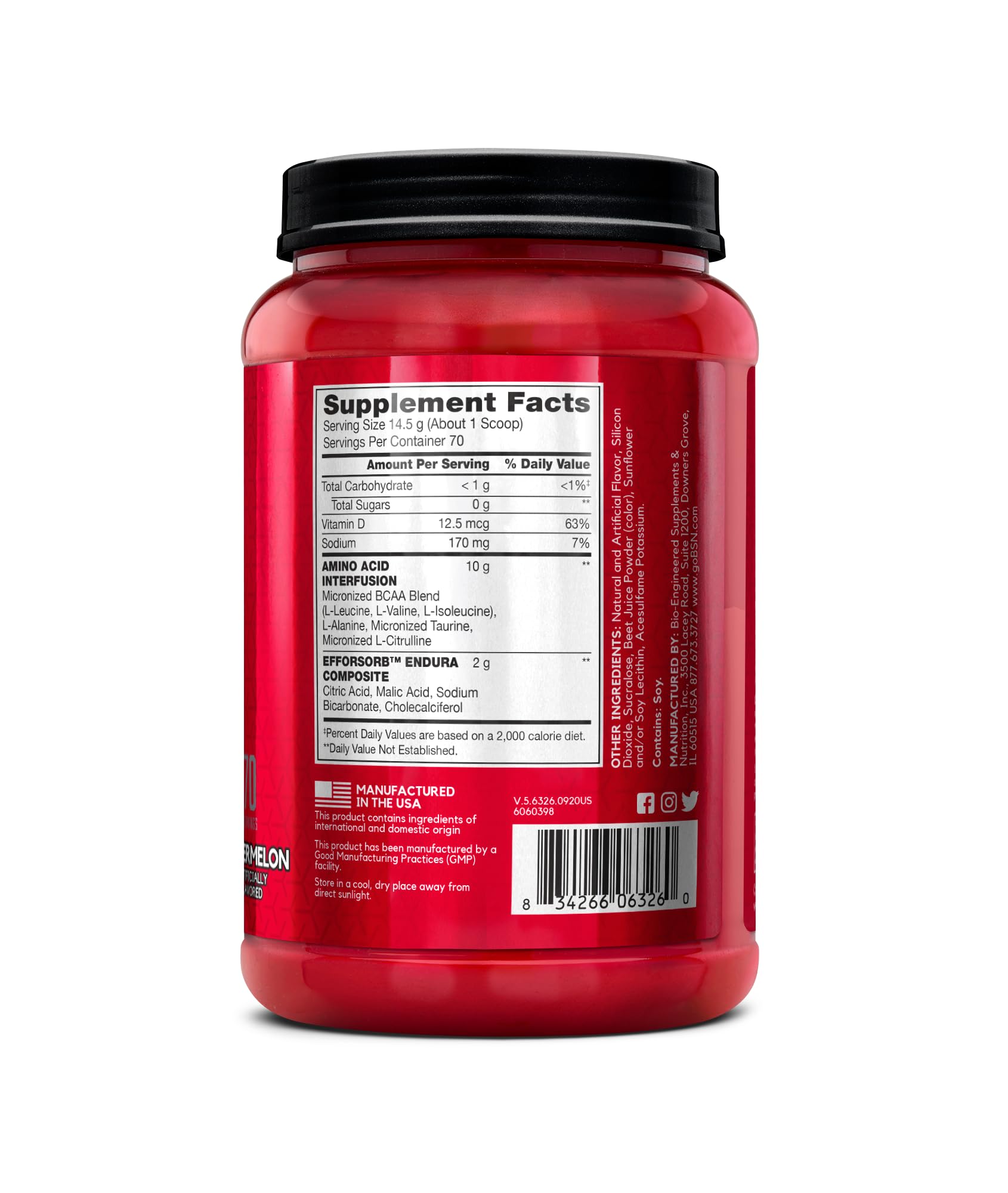 BSN Amino X Muscle Recovery & Endurance Powder with BCAAs, Intra Workout Support BSN