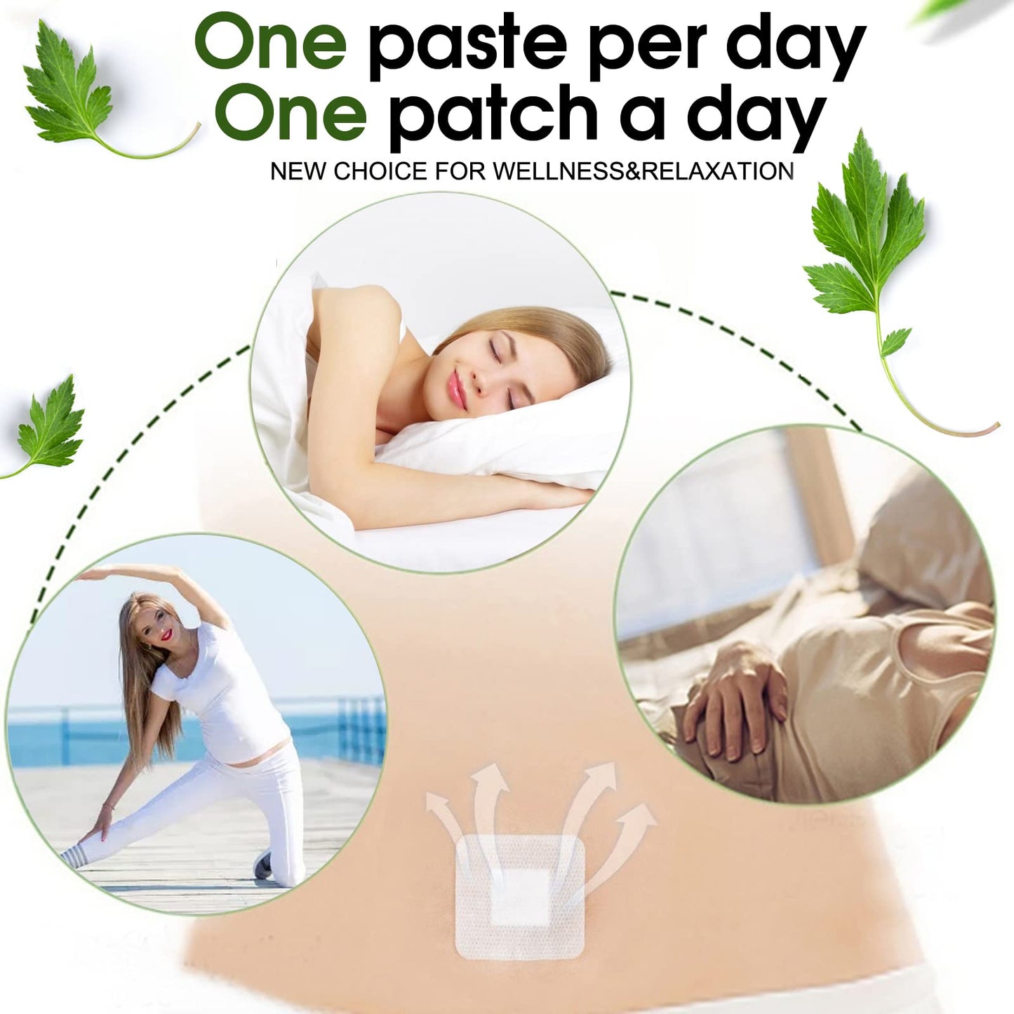 Bubchen Mugwort Belly Patch,30Pcs Natural Wormwood Essence and 30Pcs Belly Sticker BURWSEKK