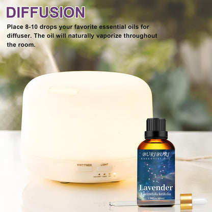 BURIBURI Lavender Essential Oil 100ML, 100% Pure Undiluted, Natural, Organic Aromatherapy Oil Lavender Oils