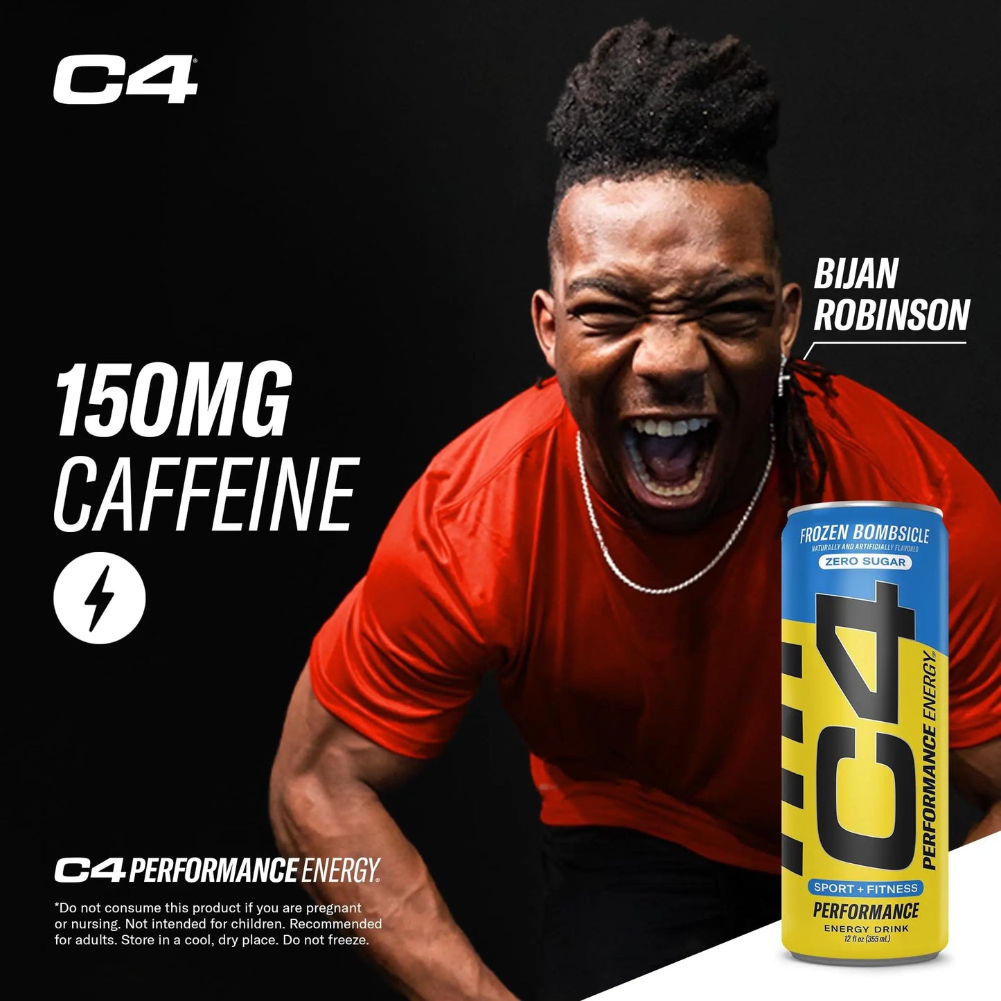 C4 Energy Drink 12oz (Pack of 24) - Frozen Bombsicle - Sugar Free Pre Workout Performance Drink with No Artificial Colors or Dyes