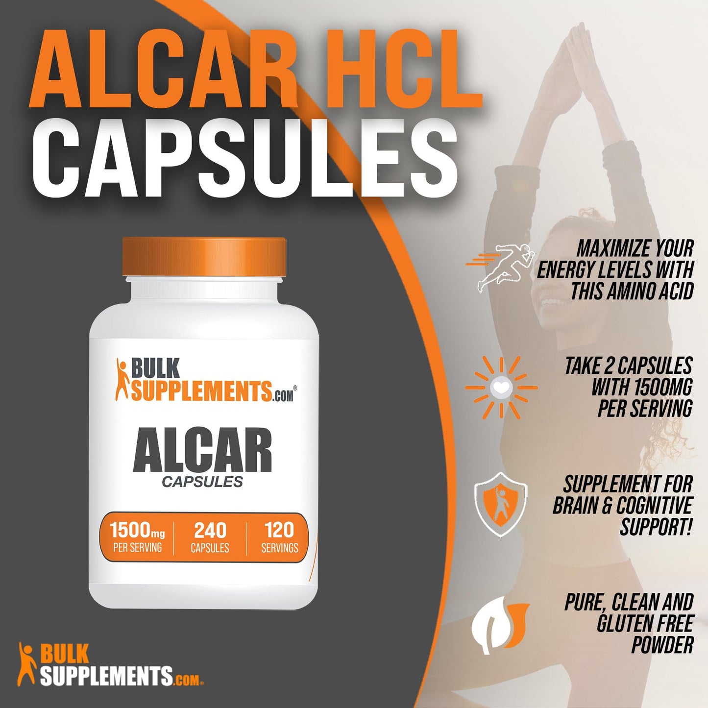 BULKSUPPLEMENTS.COM Acetyl L-Carnitine Capsules - ALCAR HCl, Carnitine Supplement BULKSUPPLEMENTS.COM