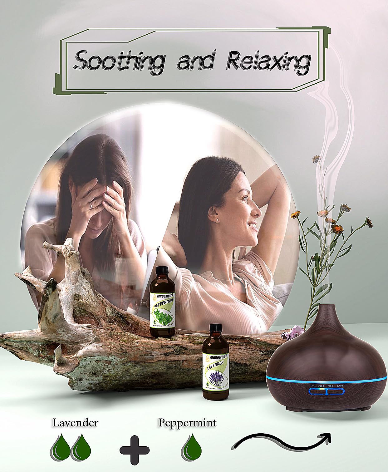 airoomoil Invigorating Peppermint Essential Oil for Showers Skin Use Shampoo Soap Ideal airoomoil