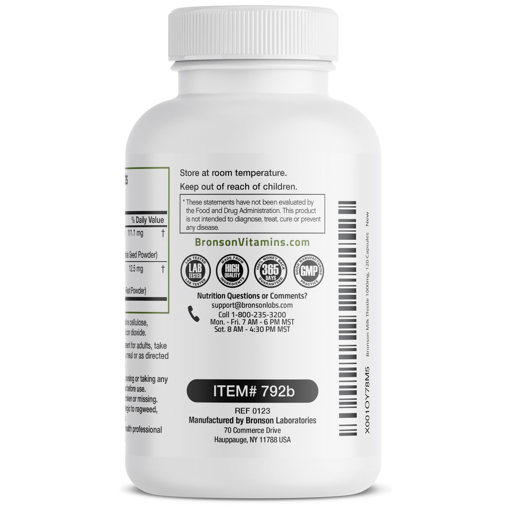 Bronson Milk Thistle Silymarin Marianum & Dandelion Root Liver Health Support Bronson