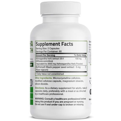 Bronson Ashwagandha Extra Strength Stress & Mood Support with BioPerine Bronson