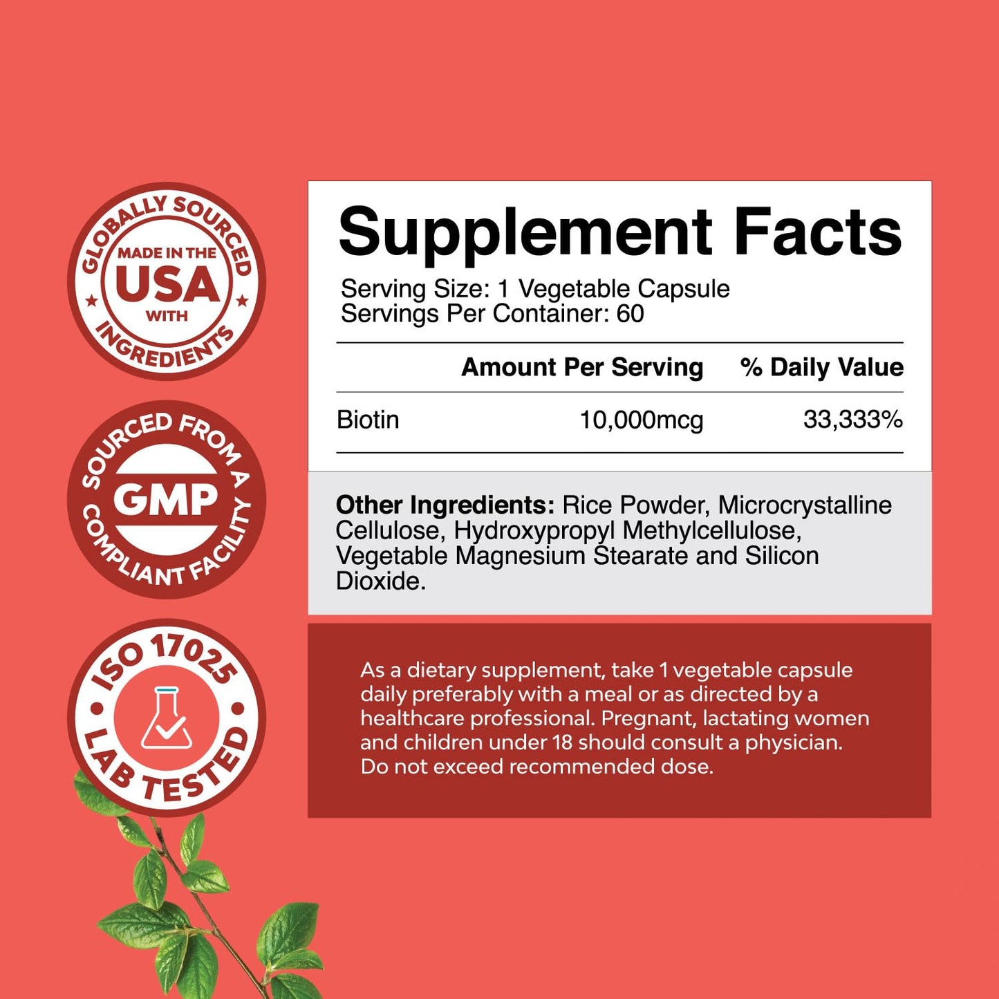 Bundle of Herbal Menopause Supplement for Women and 10000 mcg Pure Biotin Pills for Women & Men