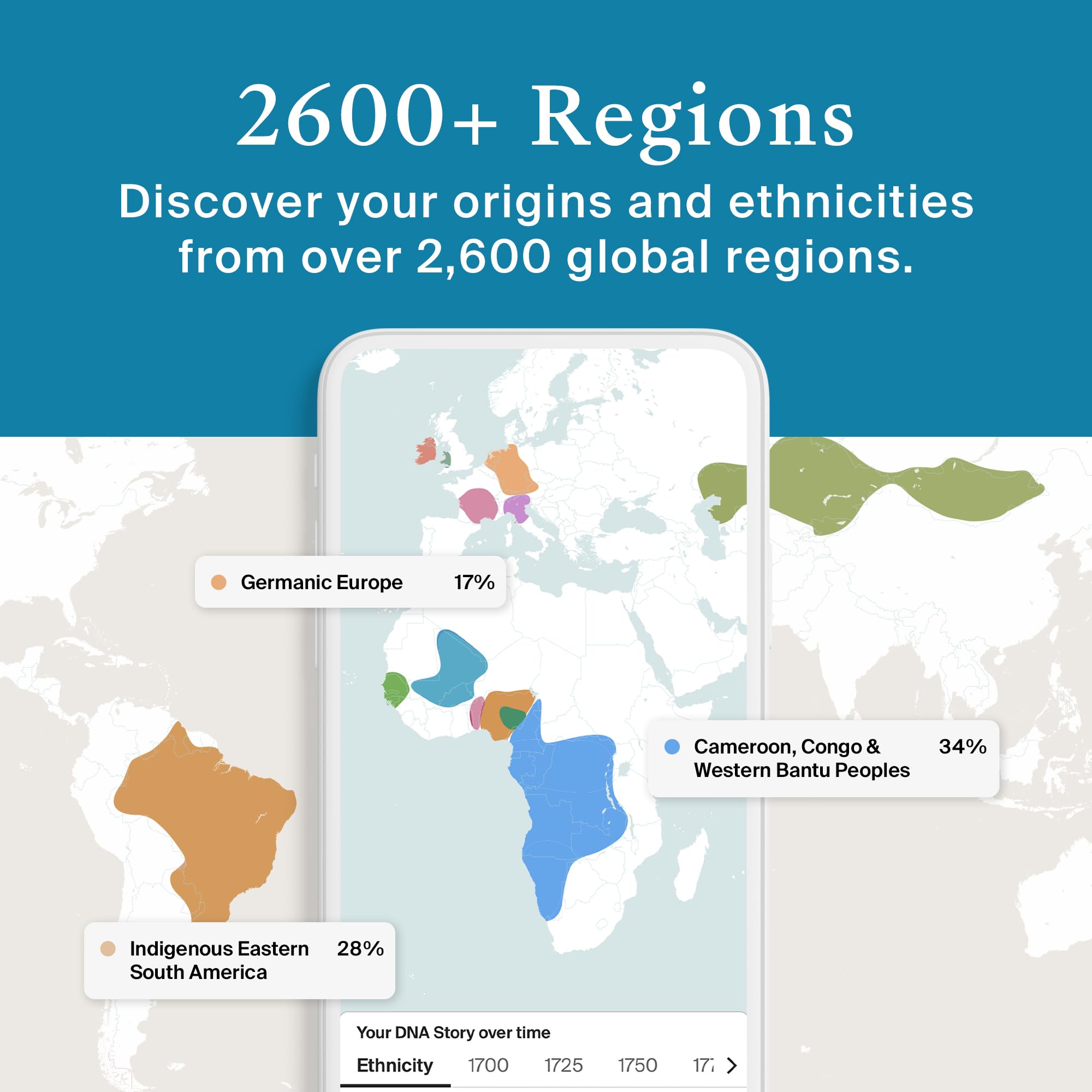 AncestryDNA Genetic Test Kit: Personalized Genetic Results, DNA Ethnicity Test, Origins AncestryDNA