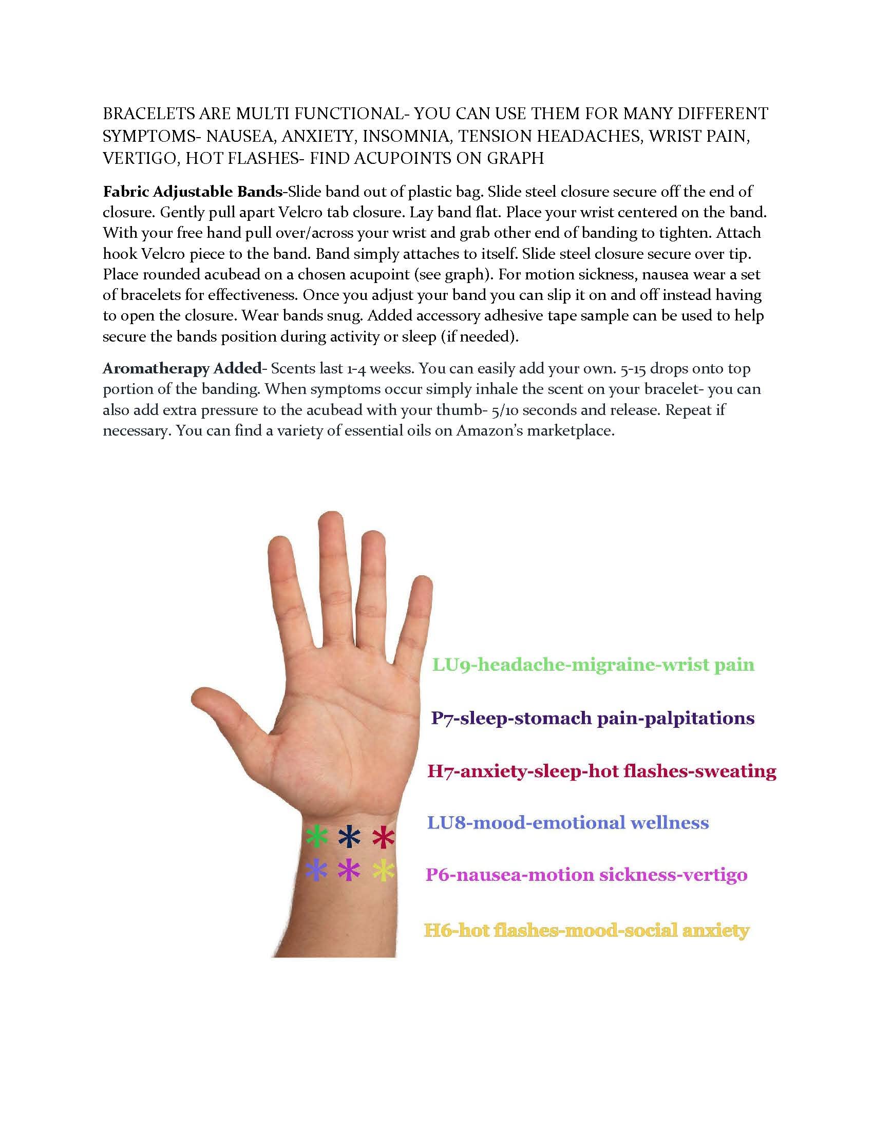 Acupressure Bracelets Stress Relief Rose Oil Infused for Sleep Issues, Menopause, Mood and Pain Acupressure Bracelets