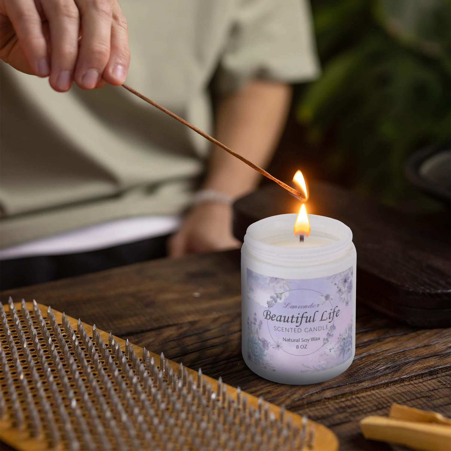 AMIDONSO Lavender Candles for Home Scented,8 oz Aromatherapy Candles Gift,45 Hour Long AMIDONSO