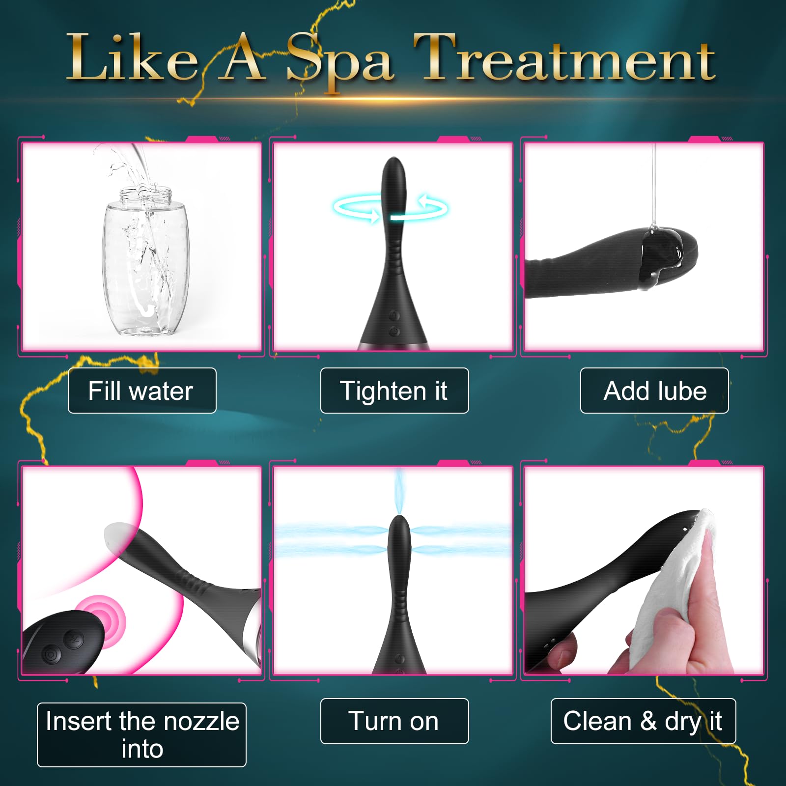 15oz Electric Enema Bulb -Remote Anal Douche, 3 Enema Speeds,Bendable Enema Douche SEXY SLAVE