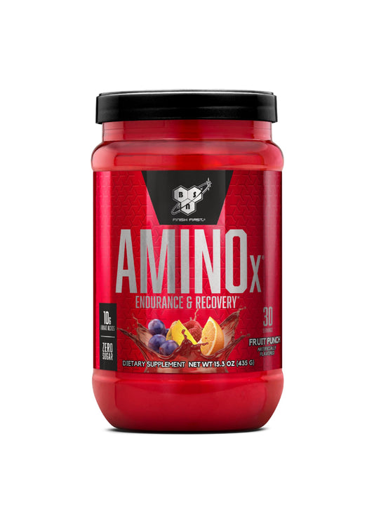 BSN Amino X Muscle Recovery & Endurance Powder with BCAAs, Intra Workout Support, 10 Grams of Amino Acids, Keto Friendly, Caffeine Free, Flavor: Fruit Punch, 30 servings (Packaging May Vary) BSN