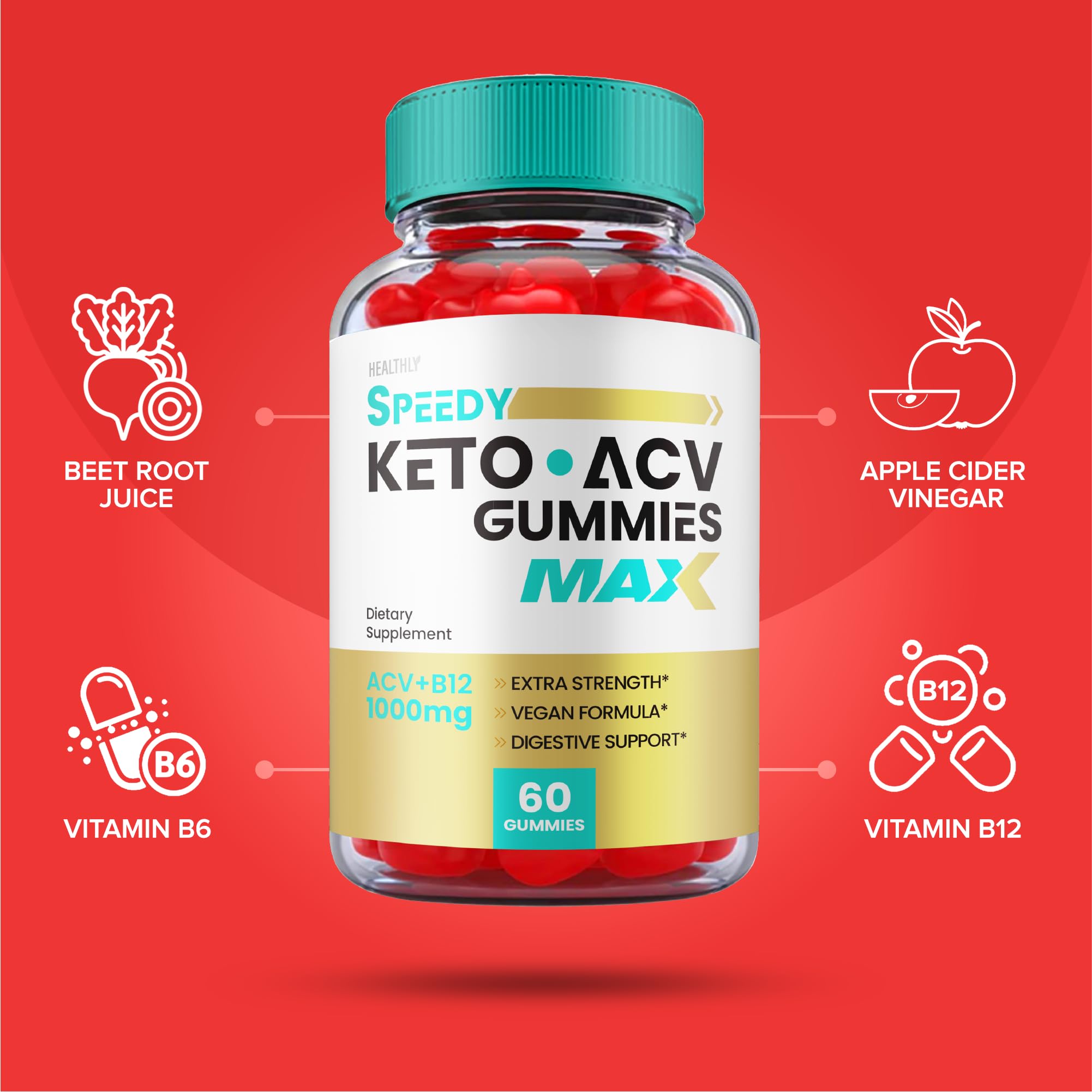 (5 Pack) Speedy Keto ACV Gummies Maximum Strength, Speedy Keto Plus ACV Gummies Healthly
