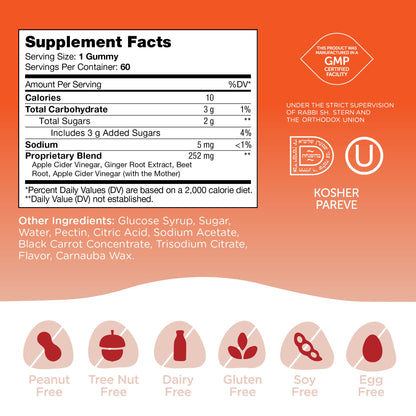 Zahler - Apple Cider Vinegar Gummies Kosher & Delicious ACV for Women Men Raw Zahler