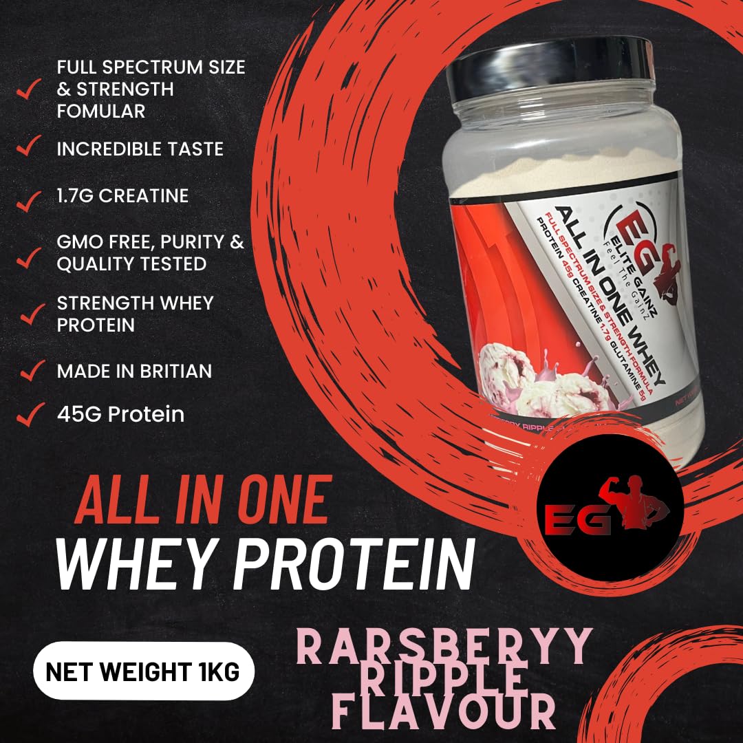 All in One Whey Fuel Your Strength All-in-One Muscle Builder Whey Protein Shake, with 45g Protein Elite Gainz