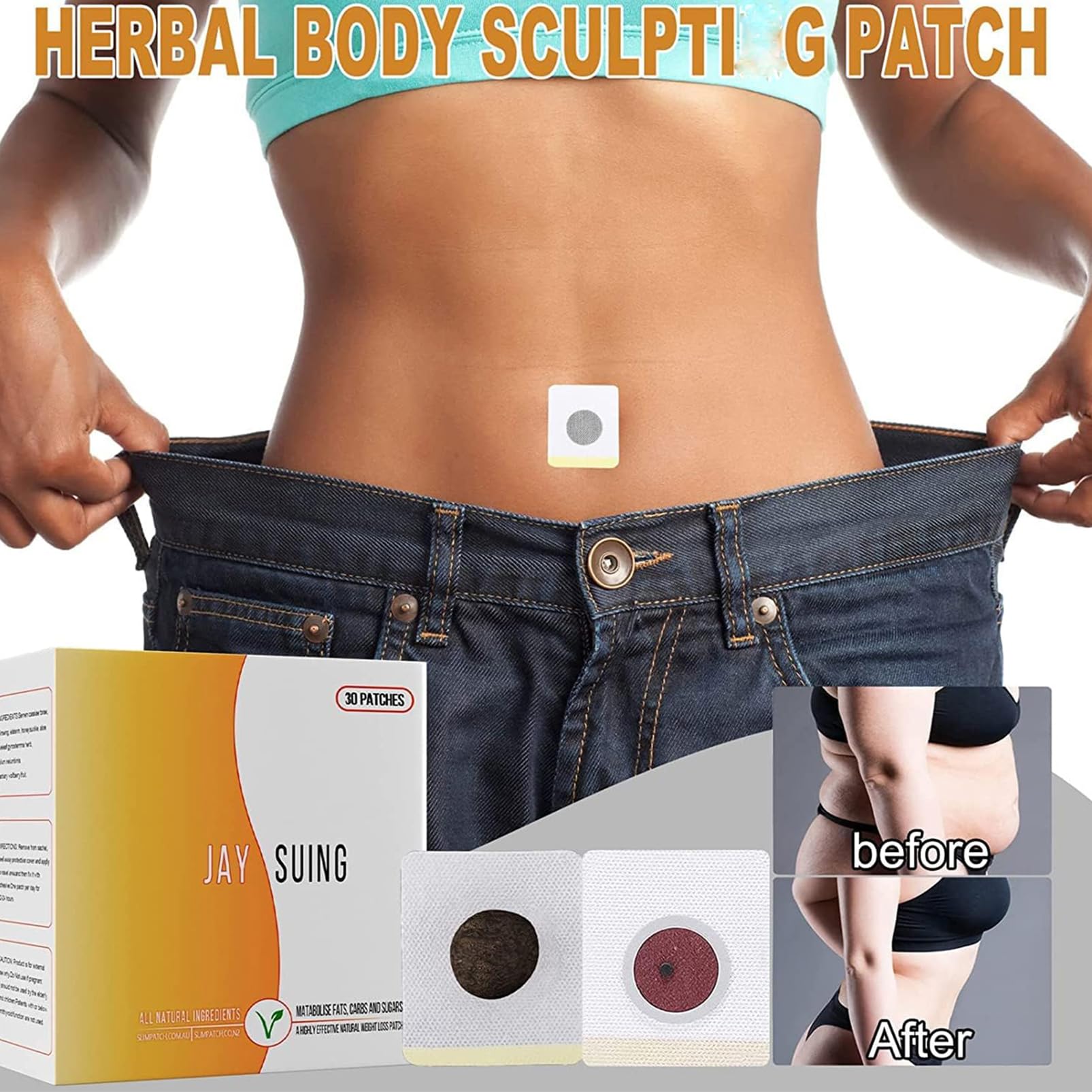 30Pcs Belly Patch, Waterproof Stickers for Women Girls, Natural Belly Sticker for Women and Men Rosarden