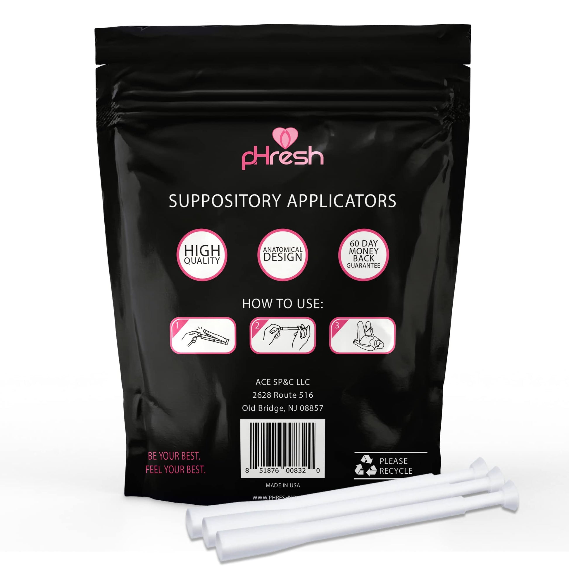 ACE NUTRITION Boric Acid Suppositories + 30 Applicators ACE NUTRITION
