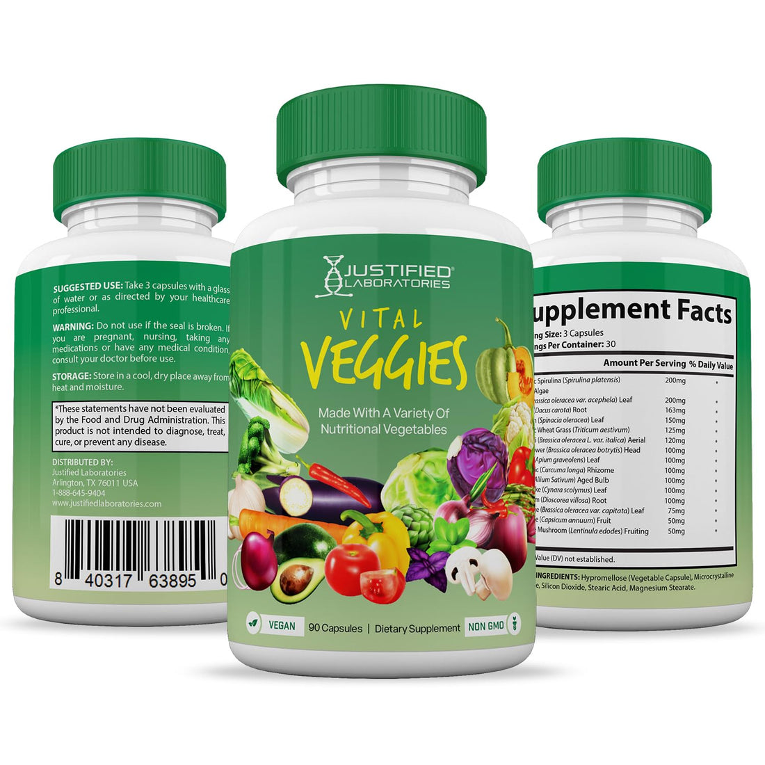 (6 Pack) Vital Fruits and Veggies Supplement Whole Food Red & Green Superfoods