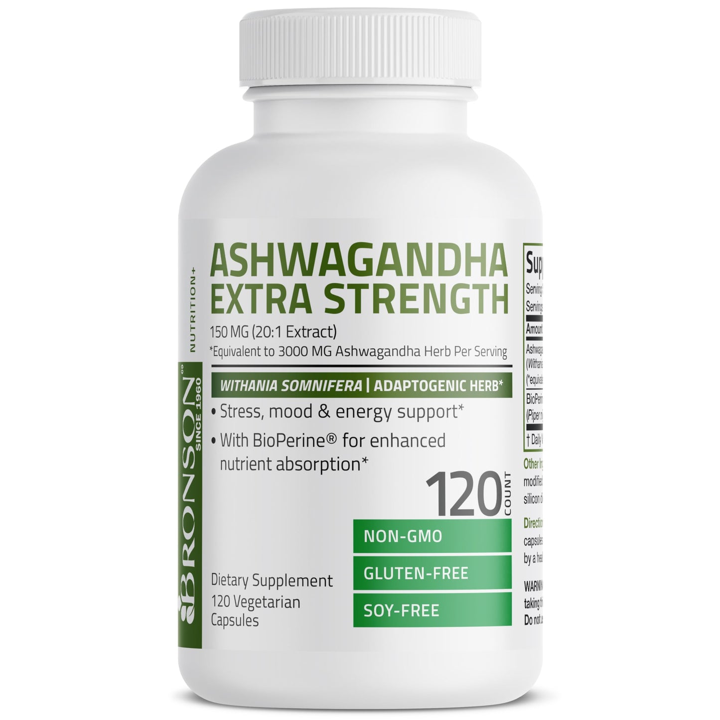 Bronson Ashwagandha Extra Strength Stress & Mood Support with BioPerine Bronson