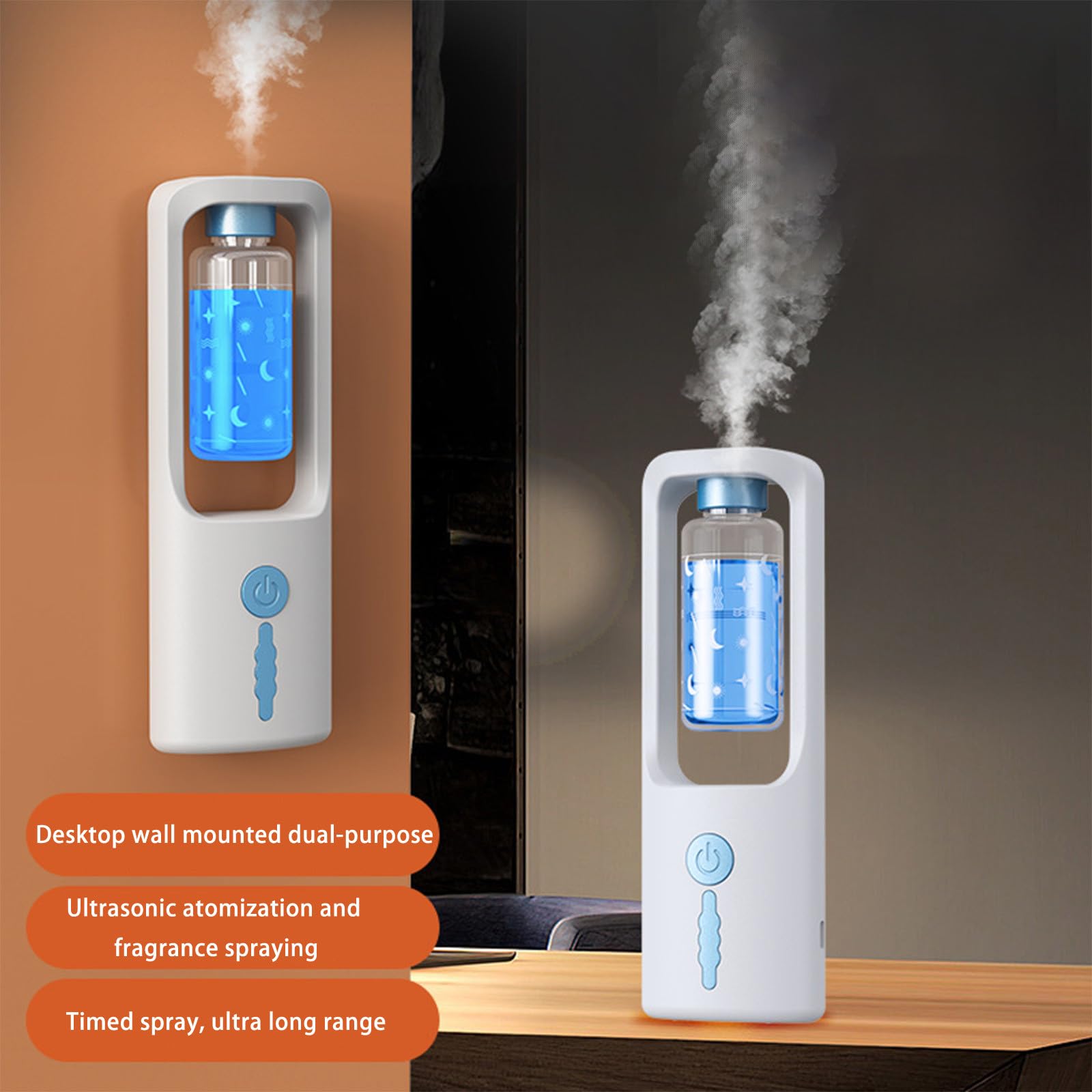 50ml Odor Removal Rotating Smog Essential Oil Diffuser, 3 Stage Timing Adjustment Incense USUPDD