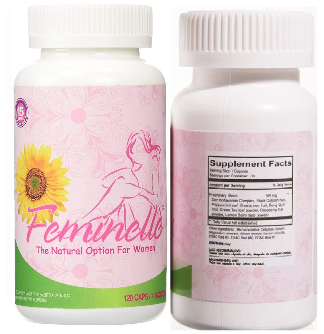 2 BOTTLES 240 CAPSULES FEMINELLE LAURA FLORES MENOPAUSIA by Feminelle