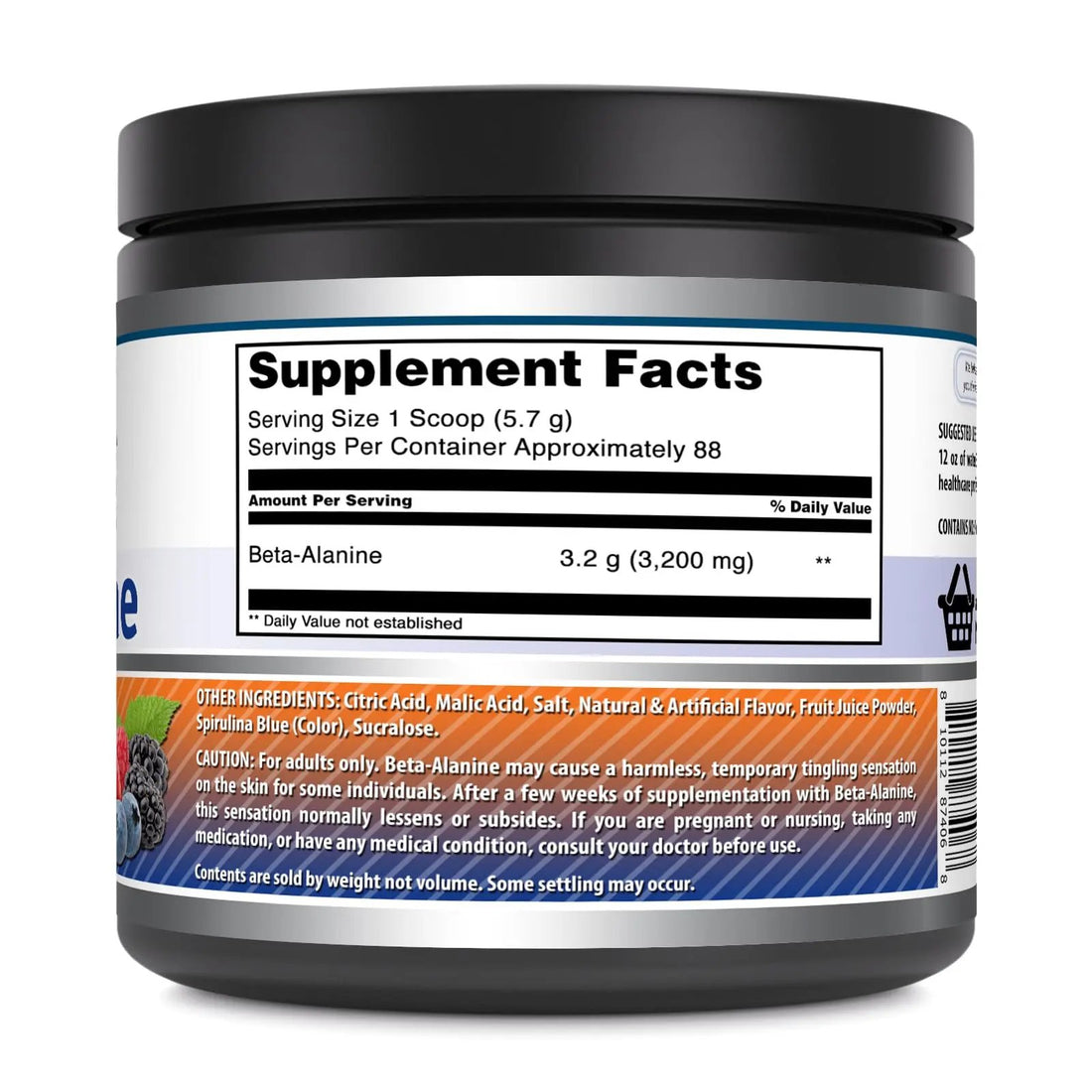 Amazing Formulas Beta Alanine 500 Grams (1.1 Lb) Powder Supplement | Wild Berry Flavor