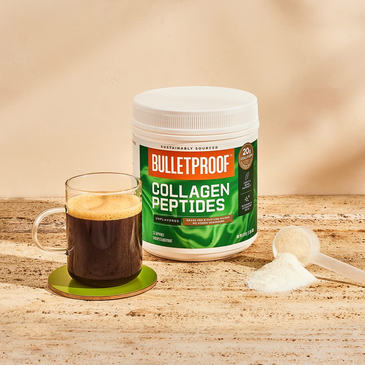 Bulletproof Unflavored Collagen Protein Powder, 17.6 Ounces, Grass-Fed Collagen Peptides Bulletproof