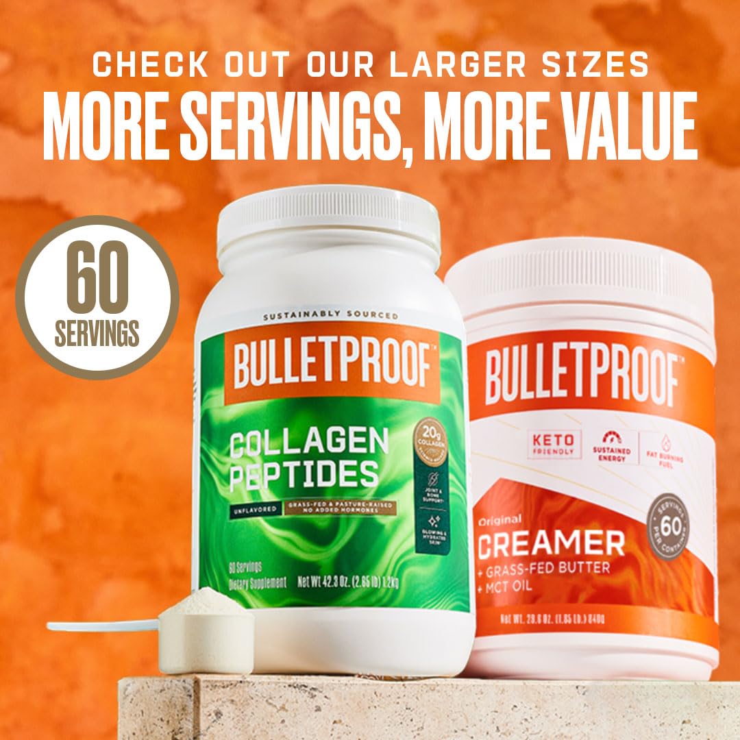 Bulletproof Unflavored Collagen Protein Powder, 17.6 Ounces, Grass-Fed Collagen Peptides Bulletproof