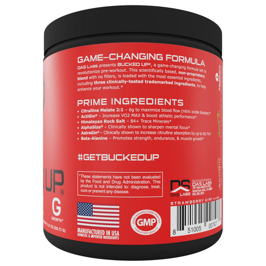Bucked Up Pre Workout - Best Tasting - 6 Grams Citrulline, 2 Grams Beta Alanine Non Bucked Up