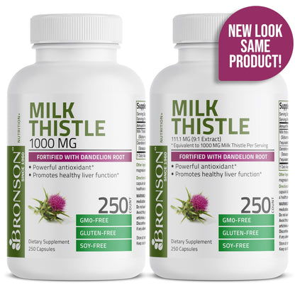 Bronson Milk Thistle Silymarin Marianum & Dandelion Root Liver Health Support Bronson