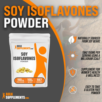 BULKSUPPLEMENTS.COM Soy Isoflavones Powder - Soy Isoflavones 150mg, Isoflavones Supplement