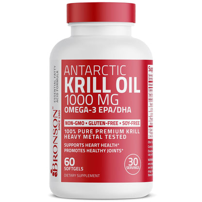 Bronson Antarctic Krill Oil 1000 mg with Omega-3s EPA, DHA, Astaxanthin