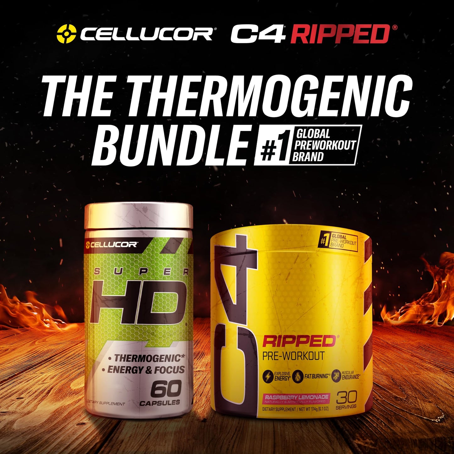 C4 Ripped & SuperHD, The Thermogenic Bundle, C4 Ripped Pre Workout Powder