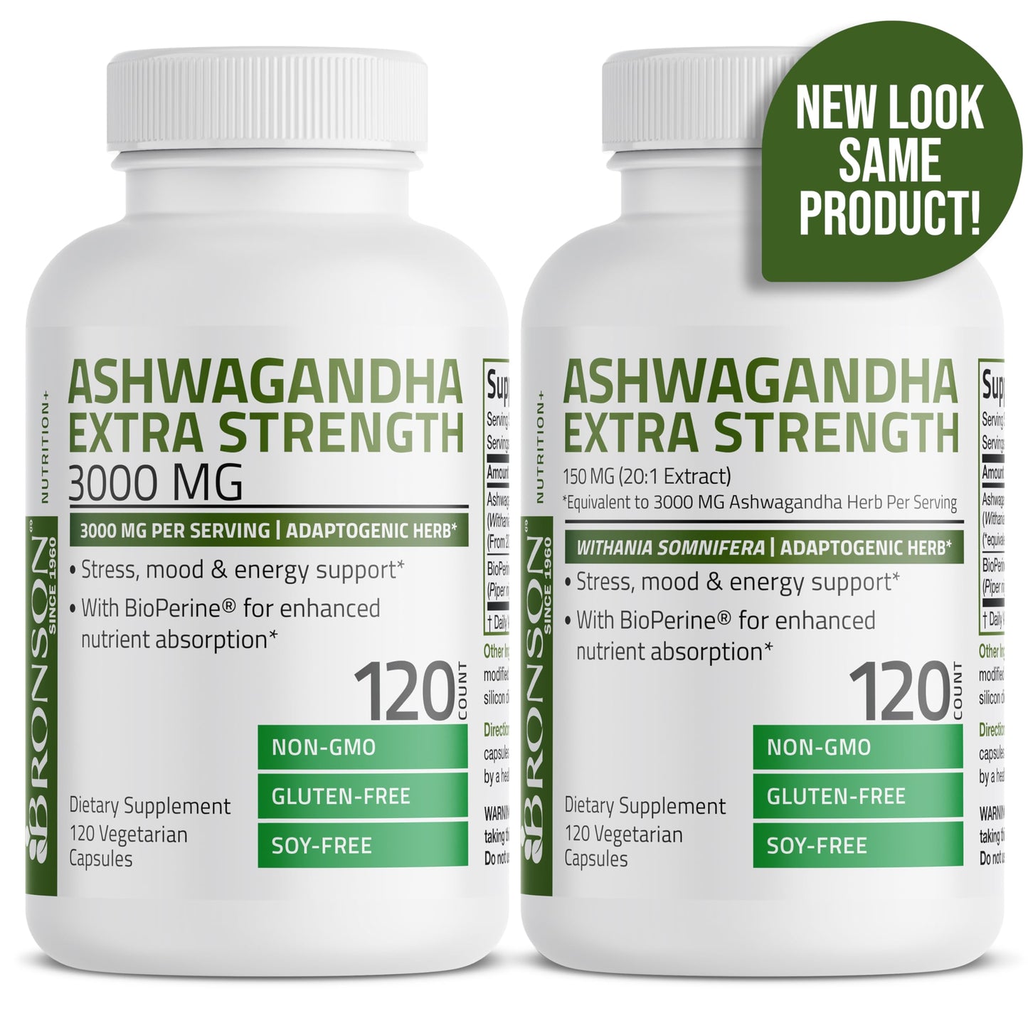 Bronson Ashwagandha Extra Strength Stress & Mood Support with BioPerine Bronson