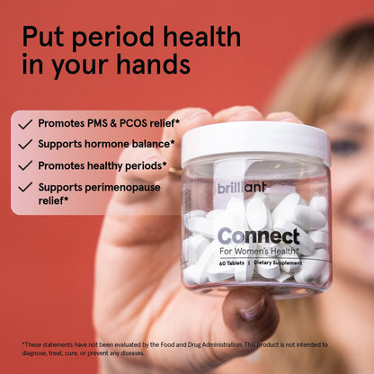 Brilliant Connect Period Health Supplement – Promotes Relief from Cramps, Fatigue